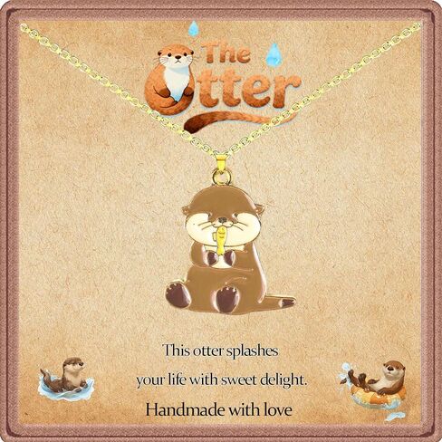 Otter Necklace Jewelry Gifts for Women - Cute Otter Christmas gifts, Adjustable Chain for Animal Lovers,Mom,BFFs,GF,Sister in Kuwait