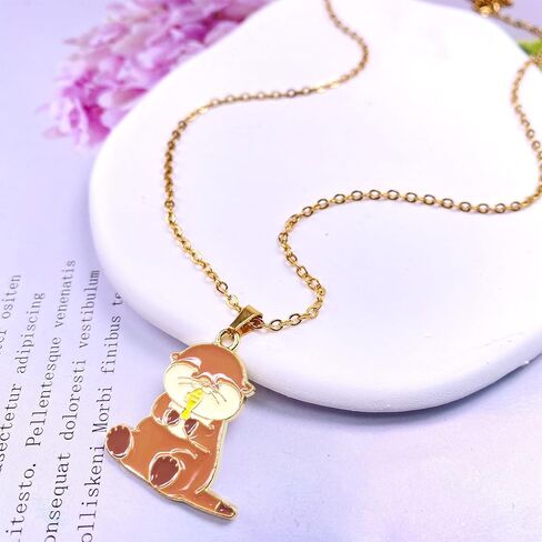Otter Necklace Jewelry Gifts for Women - Cute Otter Christmas gifts, Adjustable Chain for Animal Lovers,Mom,BFFs,GF,Sister in Kuwait