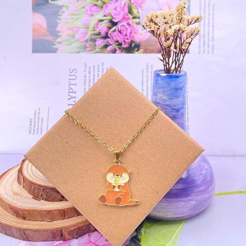 Otter Necklace Jewelry Gifts for Women - Cute Otter Christmas gifts, Adjustable Chain for Animal Lovers,Mom,BFFs,GF,Sister in Kuwait