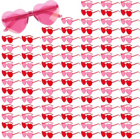 YQVIE 20 Pack Heart Shaped Sunglasses One Piece Candy Color Rimless Glasses for Women Bachelorette Party Supplies in Kuwait