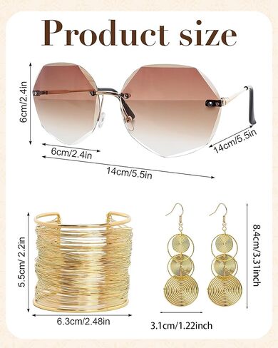 Vivrerizo 70s Disco Accessories for Women - Vintage 70s Accessories Set for Halloween Disco Costume Party Cosplay in Saudi Arabia