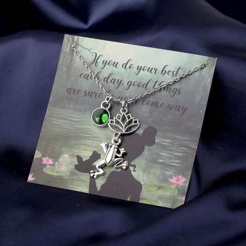 BLEOUK Princess Pendant Necklace Frog Cartoon Movie Themed Gift Princess Jewelry For Women in Saudi Arabia