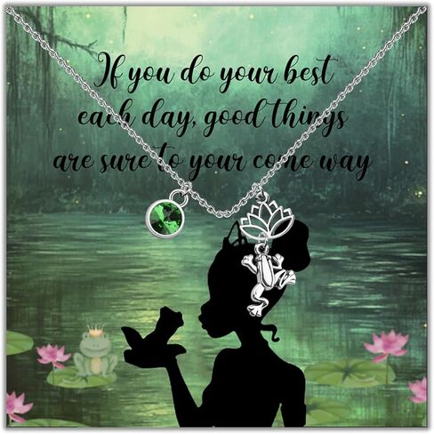 BLEOUK Princess Pendant Necklace Frog Cartoon Movie Themed Gift Princess Jewelry For Women in Saudi Arabia