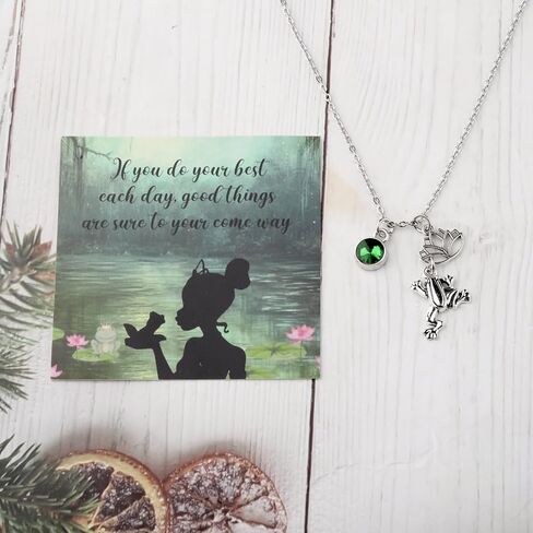 BLEOUK Princess Pendant Necklace Frog Cartoon Movie Themed Gift Princess Jewelry For Women in Saudi Arabia