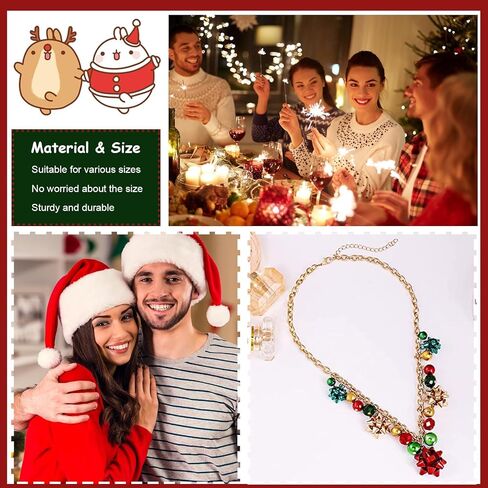 Christmas Jewelry for Women Christmas Jingle Bell Necklace Bracelet Earrings Set Holiday Pendant Necklace for Women Christmas Stocking Stuffers Gifts in Saudi Arabia