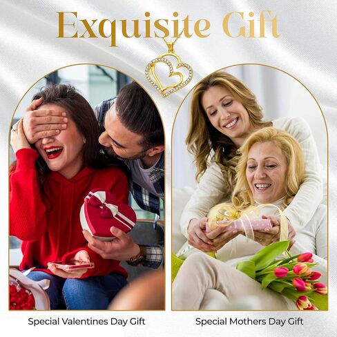 Gold-Plated Heart Crystal Jewelry Set for Women – Necklace, Bracelet & Earrings with Rhinestone Accents – Elegant Gift for Wedding, Party, Anniversary in Saudi Arabia