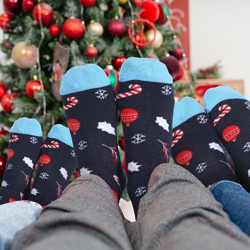 Liitrsh 12 Pair Christmas Socks Christmas Family Matching Socks Cotton Holiday Crew Socks (Men, Women, 1-3 Years) in Saudi Arabia
