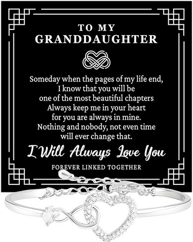 To My Granddaughter Infinity Heart Bracelet, Jewelry Gift On Graduation Birthday Christmas With Heartfelt Message & Elegant Box in Saudi Arabia