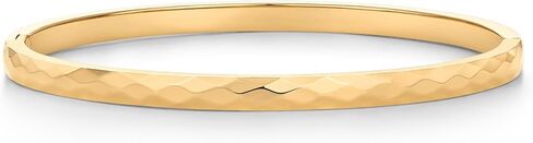 PAVOI 14K Yellow Gold Plated Faceted Bangle Bracelets for Women | Waterproof Stainless Steel Hammered Hinged Bracelet | 7.5" in Saudi Arabia