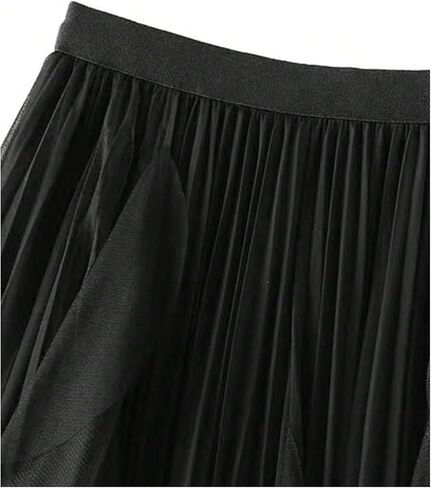 SHENHE Women's Tulle Skirt Fairy A Line Pleated Mesh High Waist Tutu Flowy Midi Skirt in Kuwait