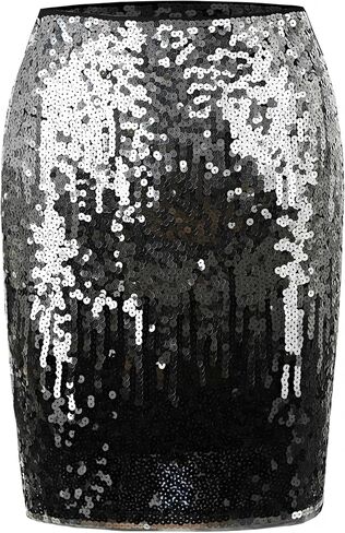 Sequin Mini Skirt for Women Sparkle Stretchy Bodycon Glitter Skirts in Saudi Arabia