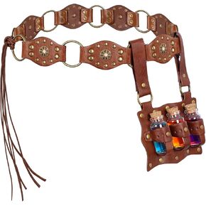 حزام عصر النهضة للنساء - مجموعة أحزمة العصور الوسطى مع زجاجة جرعة، ملحقات خيالية لارب لحفلات الهالوين in Kuwait