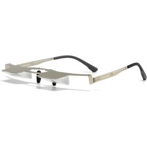 نظارات منشورية للاستلقاء للقراءة، نظارات قراءة أفقية بإطار معدني نظارات كسولة خفيفة الوزن، نظارات قراءة للاستلقاء تقلل من إجهاد الرقبة وعنق الرحم (فضي) in Kuwait