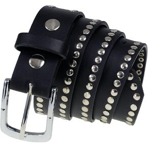 Milwaukee Leather MP7104 Men's Studded Black Genuine Leather Belt for Biker with Buckle - 1.5 inches Wide in Saudi Arabia