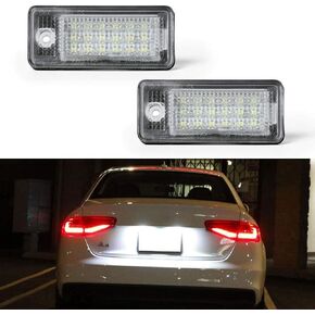 Gempro Led License Plate Lights for Audi A3 S3 A4 S4 A6 S6 A8 S8 Q7 RS4 Rear Bumper Tag Lamps, 6000K White in Kuwait