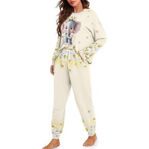 Women's Pajamas Set Two Piece Pj Sets Long Sleeve Top with Long Pants Casual Loungewear Nightwear with Pocket in Saudi Arabia