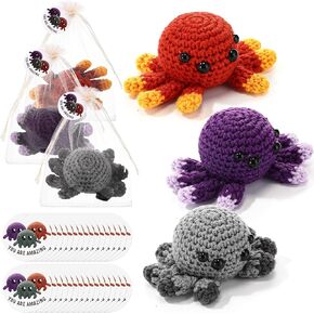 Soulchen 3 Sets Positive Spiders Crochet Animals with You are Amazing Cards Bags Inspirational Gifts Bulk for Men Women Friends Coworkers Staff Support Crochet Animals in Saudi Arabia