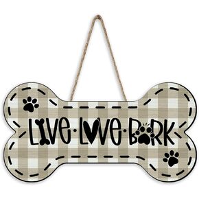 Dogs Welcome People Tolerated Front Door Sign, Funny Bone Paw Print Wood Hanger Outdoor Outside Porch Home Decor Pet Owner Lover Gift, Farmhouse Wooden Wreath Indoor Wall Hanging Decoration in Saudi Arabia