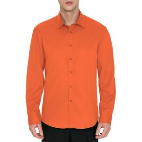Men's Wrinkle-Free Dress Shirts Long Sleeve Button Down Shirt Regular Fit Casual Wedding Silky Sheen Looking Shirt in Kuwait