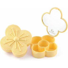 Lucky Charm Luxury Travel Pill Organizer, 5 Compartments, Easy-Open Lock, Mirror, Cute Compact Pill Box for Purse, BPA-Free, Gold, Stylish Vitamin Case & Small Jewelry Storage (Gold) in Saudi Arabia