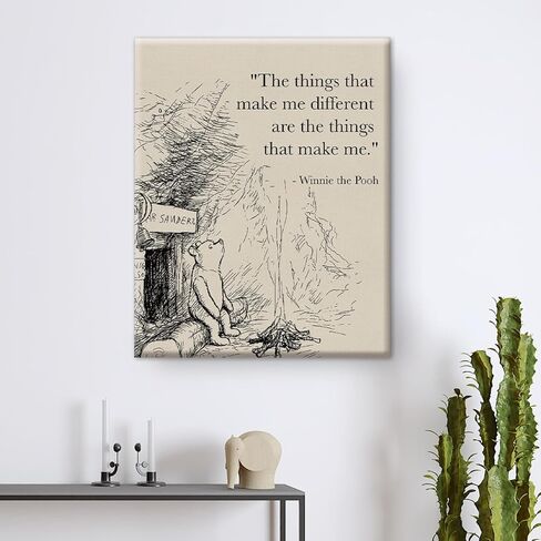 Classic Pooh Bear Quote Wall Art Decor Vintage the Things That Make Me Different Sayings Canvas Painting Print Sign Artwork Ready to Hang for Home Nursery 8x10 Inches in Saudi Arabia