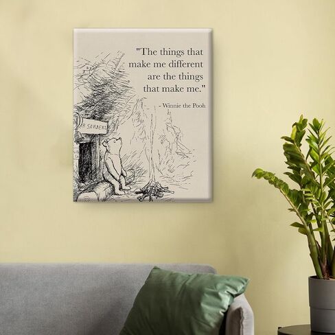 Classic Pooh Bear Quote Wall Art Decor Vintage the Things That Make Me Different Sayings Canvas Painting Print Sign Artwork Ready to Hang for Home Nursery 8x10 Inches in Saudi Arabia