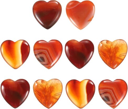 PATIKIL Heart Crystals Stone, 10 Pcs Natural Crystal Polished Love Gemstone Rose Quartz Pocket Bulk Set Balancing Meditation Gifts for Mother Women Birthday, Brown in Saudi Arabia