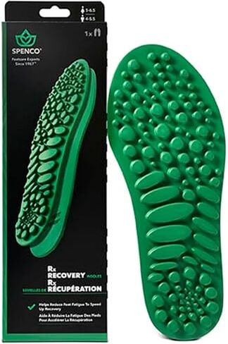 Spenco Recovery Insoles– Massage-Like Pressure Nodes for Foot Fatigue Relief, Multi-Density Arch Support, Full-Length Cushioning, Breathable & Slim Fit, Men's 10-11.5/Women's 11-12.5 in Saudi Arabia