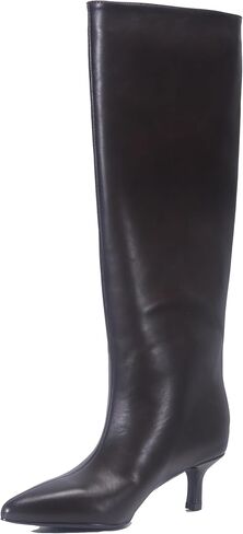 Knee High Boots for Women - Kitten Heel Pull On Boots with Fashion Pointed Toe, Low Heel & Wide Calf Design in Saudi Arabia