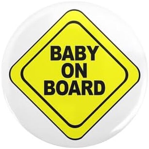 زر CafePress Baby On Board مقاس 2.25 بوصة، زر دائري من الخلف in Kuwait