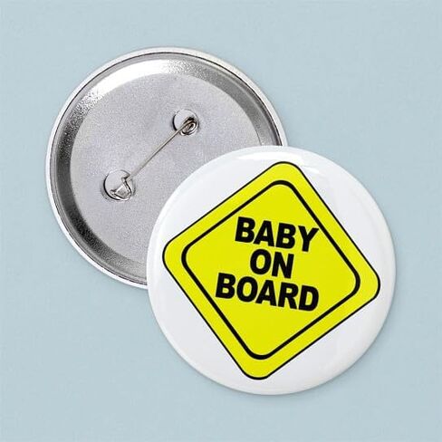 زر CafePress Baby On Board مقاس 2.25 بوصة، زر دائري من الخلف in Kuwait