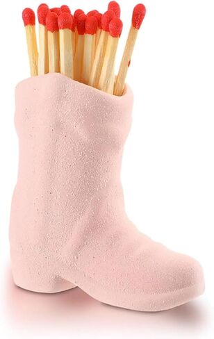 DIYCAM Cowboy Boot Match Box - Decorative Matches Holder with Striker, Very Cute Addition for Interior Decor (Pink) in Saudi Arabia