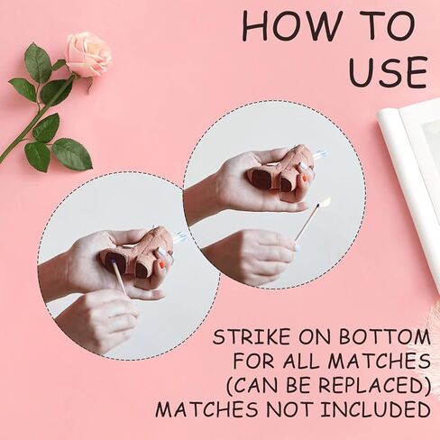 DIYCAM Cowboy Boot Match Box - Decorative Matches Holder with Striker, Very Cute Addition for Interior Decor (Pink) in Saudi Arabia