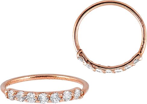 خاتم أنف من الفضة الإسترلينية عيار 925 من Jewelry Avalanche، حلقة طوقية للأنف 22 جرام، حلق هيليكس، حلق غضروف، القطر الداخلي 9 مم، مجموعة شوكة 7-CZ in Saudi Arabia