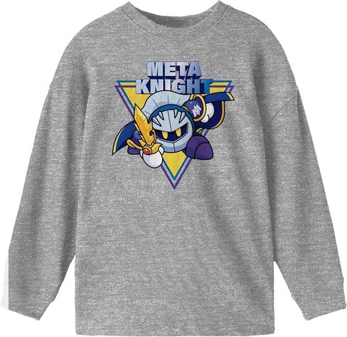Kirby Meta Knight Youth Athletic Heather Long Sleeve Shirt in Saudi Arabia