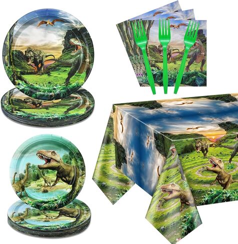 81 Pcs Dog Party Decorations - Including Plates, Napkins, Puppy Tablecloth, Black Plastic Forks for Kids Puppy Dog Themed Birthday Party Supplies, Serve 20 in Kuwait