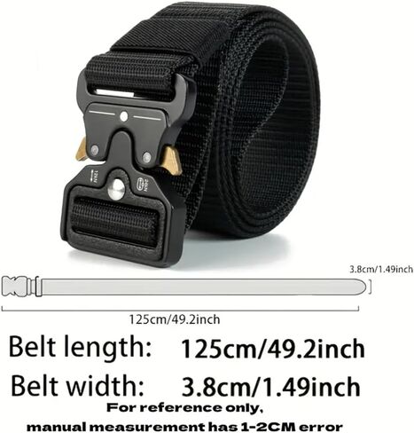 Men's Adjustable Canvas Belt with Embossed Detail Buckle One Size Fits Most, Durable Casual Belt for Fashion Jeans 49.2 Inches In Total Length in Saudi Arabia