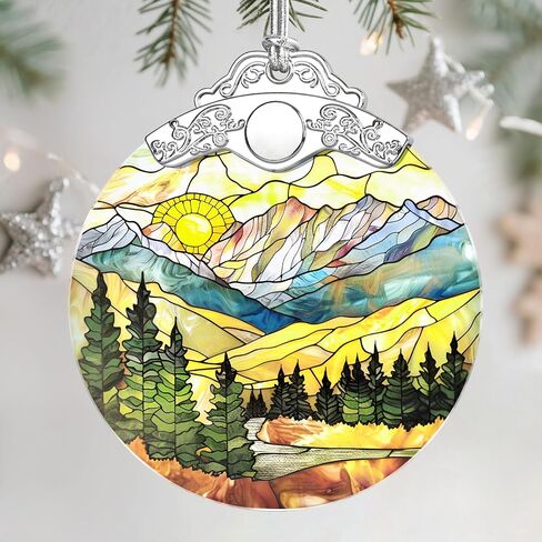 Christmas Ornaments: Stained Glass Ornament, Christmas Tree Ornament, Hanging Ornaments for Home Decor & Xmas Tree Decorations – Exquisite Holiday Decor, Gifts & Holiday Present - Ocean Waves in Saudi Arabia