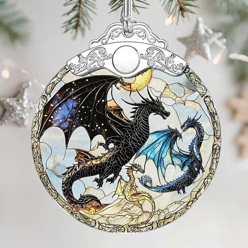 Christmas Ornaments: Stained Glass Ornament, Christmas Tree Ornament, Hanging Ornaments for Home Decor & Xmas Tree Decorations – Exquisite Holiday Decor, Gifts & Holiday Present - Ocean Waves in Saudi Arabia