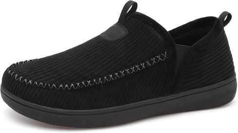 LeIsfIt Men's Slippers Wide Memory Foam House Shoes Moccasin Slip-On Cozy Loafer Slippers for Indoor & Outdoor in Saudi Arabia
