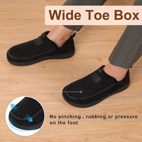 LeIsfIt Men's Slippers Wide Memory Foam House Shoes Moccasin Slip-On Cozy Loafer Slippers for Indoor & Outdoor in Saudi Arabia