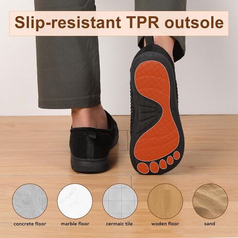 LeIsfIt Men's Slippers Wide Memory Foam House Shoes Moccasin Slip-On Cozy Loafer Slippers for Indoor & Outdoor in Saudi Arabia