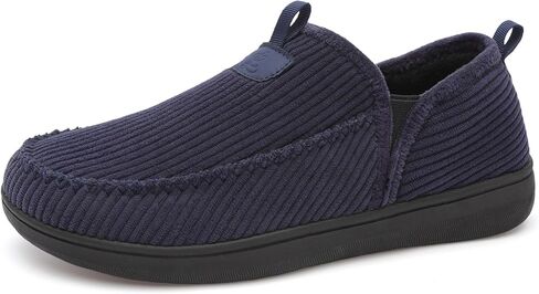 LeIsfIt Men's Slippers Wide Memory Foam House Shoes Moccasin Slip-On Cozy Loafer Slippers for Indoor & Outdoor in Saudi Arabia