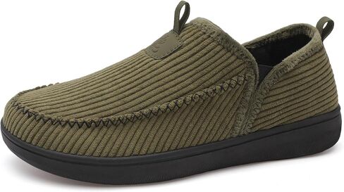 LeIsfIt Men's Slippers Wide Memory Foam House Shoes Moccasin Slip-On Cozy Loafer Slippers for Indoor & Outdoor in Saudi Arabia