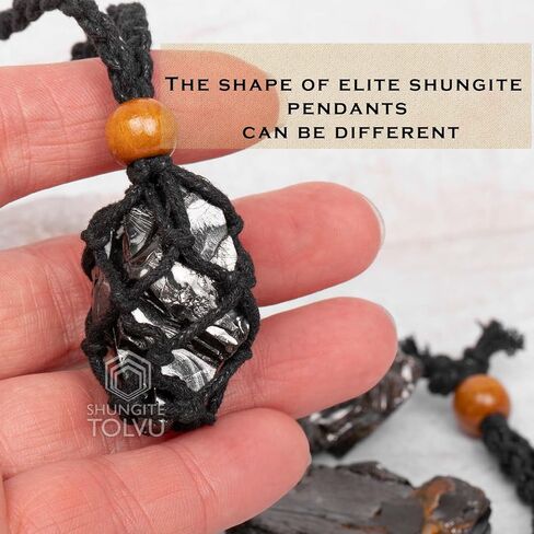Elite Shungite Pendant - Type 1 - No Fake - No Metal - Authentic Russian c60 Stone - 98% Carbon - Certified - Tolvu in Saudi Arabia