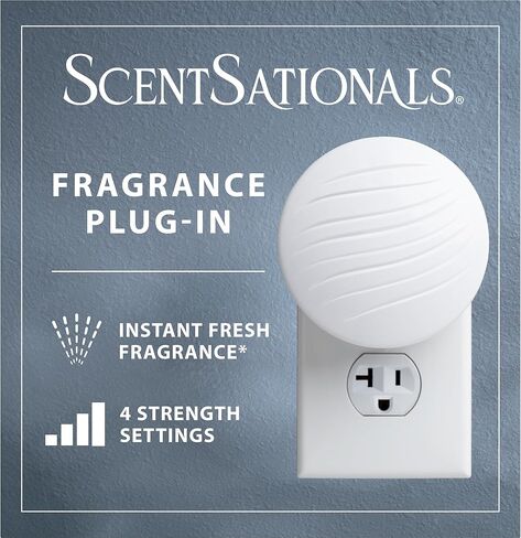 ScentSationals Plug-In Air Freshener Unit- Round Fragrance Heater with 4 Strength Settings, Magnetic Cover & Swivel Plug - Compatible with ScentSationals Fragrance Oil Refills (2 Pack) in Saudi Arabia