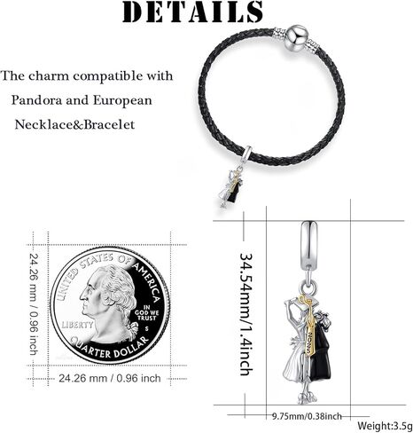 TCHYUN Graduation 2025 2026 Dangle Charm Graduation Lady Bead Compatible with Pandora Bracelet Women in Saudi Arabia