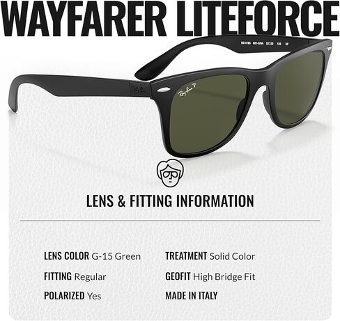 نظارات شمسية Ray-Ban RB4195 WAYFARER LITEFORCE مربعة الشكل للرجال والنساء مع مجموعة نظارات RAYBAN الرسمية in Saudi Arabia