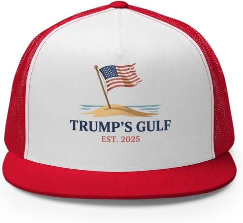 قبعة سائق الشاحنة المسطحة، قبعة ترامب الوطنية الخليجية Snapback لرحلات الشاطئ الصيفية والأمريكيين المحافظين in Kuwait