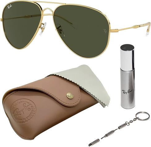 Ray-Ban RB3825 OLD AVIATOR Pilot Shaped Sunglasses for Men & Women with Official RAYBAN Eyewear Kit in Saudi Arabia